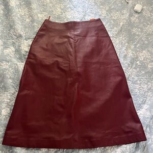 Celine 38 leather A line skirt vintage
